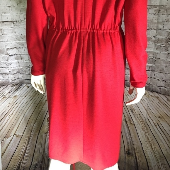 Vintage Geoffrey Beene New York I.magnin red long sleeve dress NWT - Picture 5 of 8